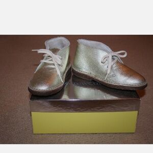 J.CREW CREWCUTS GIRLS' SHEARLING MACALISTER BOOTS SIZE K13 GOLD